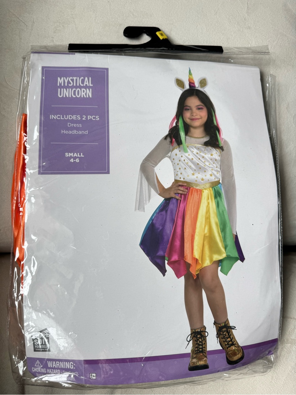 Source Unknown Mystical Unicorn Costume - White Bodice with Rainbow Skirt